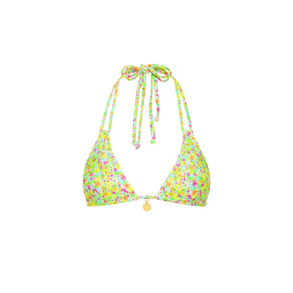 Kulani Kinis - Halter Bralette Bikini Top - Wild Flower - Small